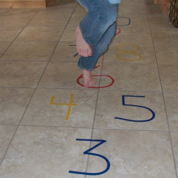 kid entertainment ideas use tape for hopscotch